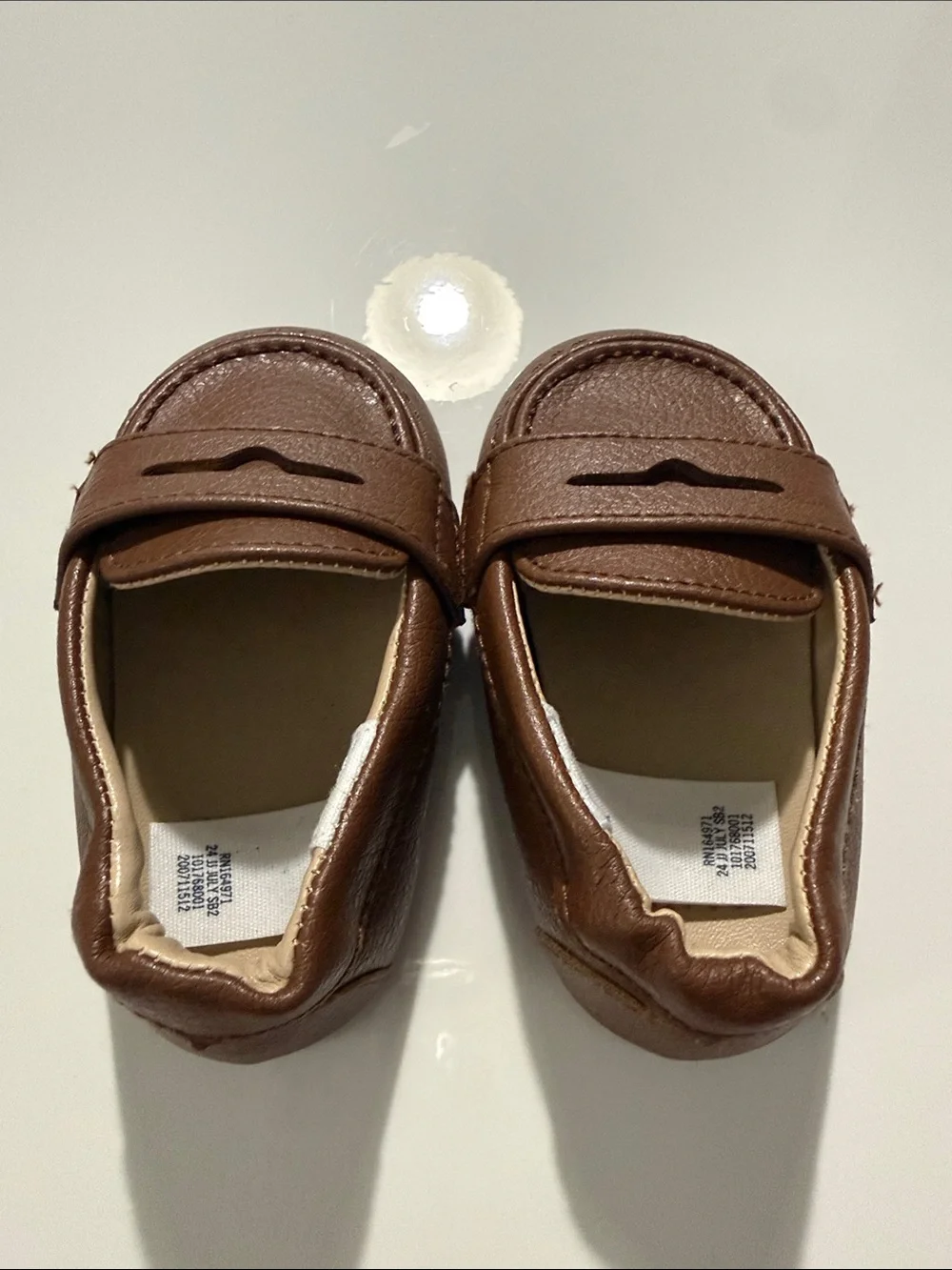 Janie and Jack leather baby Penny Loafer size 3-6 months in color brown